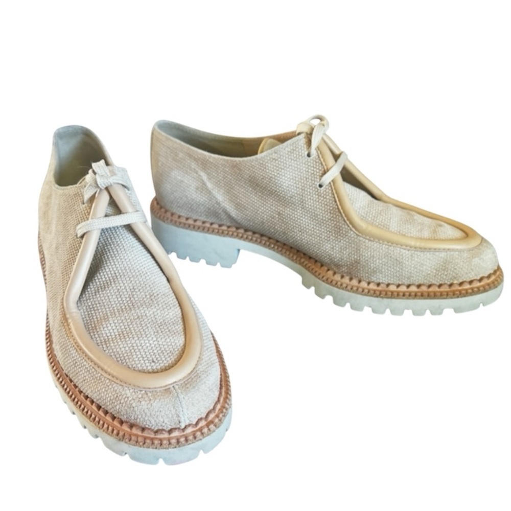 BRUNATE Suede Naome Lace up Derby moccasin Women’s shoes Sz EU 36.5